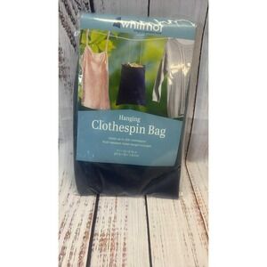 Whitmor Hanging Clothespin Bag Holds 200 Rust Resistant‎ Metal Hanger Included